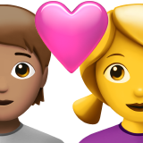 Пара з серцем: людина, жінка, середній тон шкіри, без тону шкіри для Apple iOS 18.4