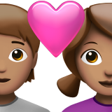 Пара з серцем: людина, жінка, середній тон шкіри для Apple iOS 18.4