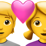 Пара з серцем: людина, жінка для Apple iOS 18.4