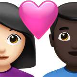 Закохана пара: жінка чоловік Дуже світлий тон шкіри дуже темний тон шкіри для Apple iOS 18.4