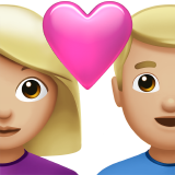 Закохана пара: жінка чоловік світлий тон шкіри для Apple iOS 18.4
