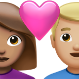 Закохана пара: жінка чоловік середній тон шкіри світлий тон шкіри для Apple iOS 18.4
