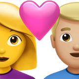 Пара з серцем-жінка: без тону шкіри, чоловік: середньо-світлий тон шкіри для Apple iOS 18.4