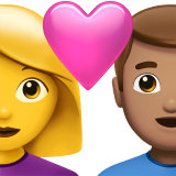 Пара з серцем-жінка: без тону шкіри, чоловік: середній тон шкіри для Apple iOS 18.4