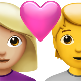 <p>Couple With Heart: Mulher, Pessoa, Tom de pele médio-claro, Sem tom de pele</p> para Apple iOS 18.4