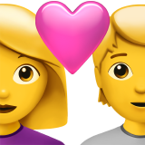 Пара з серцем: жінка, людина для Apple iOS 18.4