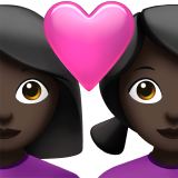 Закохана пара: жінка жінка дуже темний тон шкіри для Apple iOS 18.4