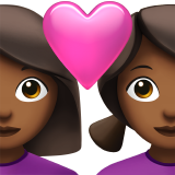 Закохана пара: жінка жінка темний тон шкіри для Apple iOS 18.4