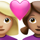 Закохана пара: жінка жінка світлий тон шкіри середній тон шкіри для Apple iOS 18.4