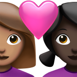 Закохана пара: жінка жінка середній тон шкіри дуже темний тон шкіри для Apple iOS 18.4