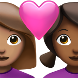 Закохана пара: жінка жінка середній тон шкіри темний тон шкіри для Apple iOS 18.4