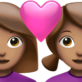 Закохана пара: жінка жінка середній тон шкіри для Apple iOS 18.4