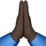 Складені руки: дуже темний тон шкіри для Apple iOS 18.4