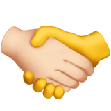 Рукостискання: світлий тон шкіри, відсутність тону шкіри для Apple iOS 18.4