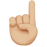 Вказівний палець вгору: світлий тон шкіри для Apple iOS 18.4