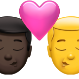 Поцілунок-чоловік: темний тон шкіри, чоловік: без тону шкіри для Apple iOS 18.4