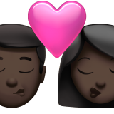 Поцелуй - Мужчина: Темный оттенок кожи, Женщина: Темный оттенок кожи для Apple iOS 18.4