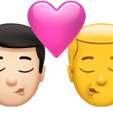 Поцілунок-чоловік: світлий тон шкіри, чоловік: без тону шкіри для Apple iOS 18.4