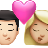 Поцілунок-чоловік: світлий тон шкіри, жінка: середньо-світлий тон шкіри для Apple iOS 18.4