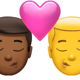 Поцілунок-Чоловік: Середньо-Темний Тон Шкіри, Чоловік: Без Тону Шкіри для Apple iOS 18.4