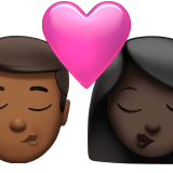 Поцелуй - Мужчина: Средне-Темный Тон Кожи, Женщина: Темный Тон Кожи для Apple iOS 18.4