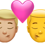 Поцілунок-чоловік: середньо-світлий тон шкіри, чоловік: без тону шкіри для Apple iOS 18.4