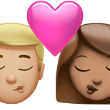 Поцілунок-чоловік: середньо-світлий тон шкіри, жінка: середній тон шкіри для Apple iOS 18.4