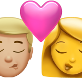 Поцілунок-чоловік: середньо-світлий тон шкіри, жінка: без тону шкіри для Apple iOS 18.4