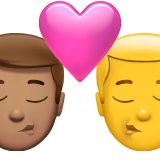 Поцелуй - Мужчина: Средний тон кожи, Мужчина: Без тона кожи для Apple iOS 18.4