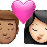 Поцілунок-чоловік: середній тон шкіри, жінка: світлий тон шкіри для Apple iOS 18.4