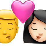 Поцілунок-чоловік: без тону шкіри, жінка: світлий тон шкіри для Apple iOS 18.4