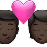 Поцілунок: Чоловік, Людина, Темний Тон Шкіри для Apple iOS 18.4