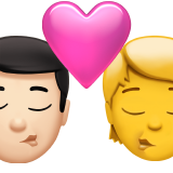 Поцілунок: чоловік, Людина, світлий тон шкіри, без тону шкіри для Apple iOS 18.4