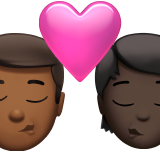 Поцілунок: чоловік, Людина, середньо-темний тон шкіри, темний тон шкіри для Apple iOS 18.4