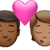 Поцілунок: чоловік, Людина, середньо-темний тон шкіри, середній тон шкіри для Apple iOS 18.4