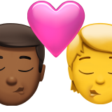 Поцілунок: чоловік, Персона, середньо-темний тон шкіри, без тону шкіри для Apple iOS 18.4