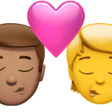 Поцілунок: чоловік, Людина, середній тон шкіри, без тону шкіри для Apple iOS 18.4