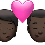 Поцілунок: Людина, Чоловік, Темний Тон Шкіри для Apple iOS 18.4
