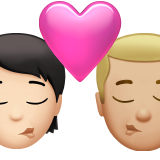 Поцелуй: Человек, Мужчина, Светлый тон кожи, Средне-светлый тон кожи для Apple iOS 18.4