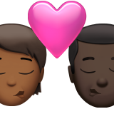 Поцілунок: людина, чоловік, середньо-темний тон шкіри, темний тон шкіри для Apple iOS 18.4