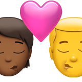 Поцілунок: людина, чоловік, середньо-темний тон шкіри, без тону шкіри для Apple iOS 18.4