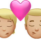 Поцелуй: Человек, Мужчина, Средне-светлый тон кожи для Apple iOS 18.4