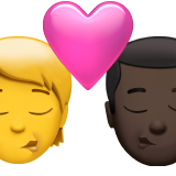 Поцілунок: людина, чоловік, без тону шкіри, темний тон шкіри для Apple iOS 18.4