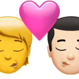 Поцілунок: людина, чоловік, без тону шкіри, світлий тон шкіри для Apple iOS 18.4