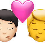 Поцілунок: людина, людина, світлий тон шкіри, без тону шкіри для Apple iOS 18.4