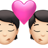 Поцелуй: Человек, Человек, Светлый Тон Кожи для Apple iOS 18.4