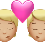 Поцілунок: людина, людина, середньо-світлий тон шкіри для Apple iOS 18.4