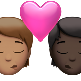 Поцілунок: дорослий дорослий середній тон шкіри дуже темний тон шкіри для Apple iOS 18.4