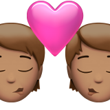 Поцілунок: людина, людина, середній тон шкіри для Apple iOS 18.4