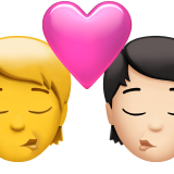 Поцілунок: людина, людина, Без тону шкіри, світлий тон шкіри для Apple iOS 18.4